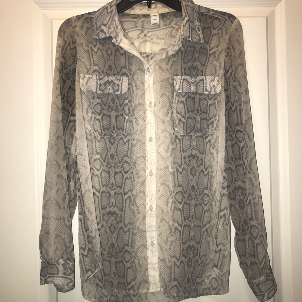 Old Navy Snake Print Button Down